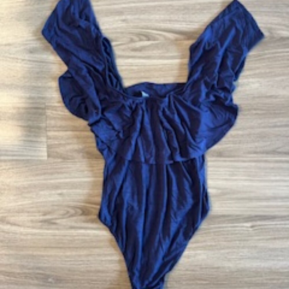 Women's Navy Alay Body Suit Size Medium